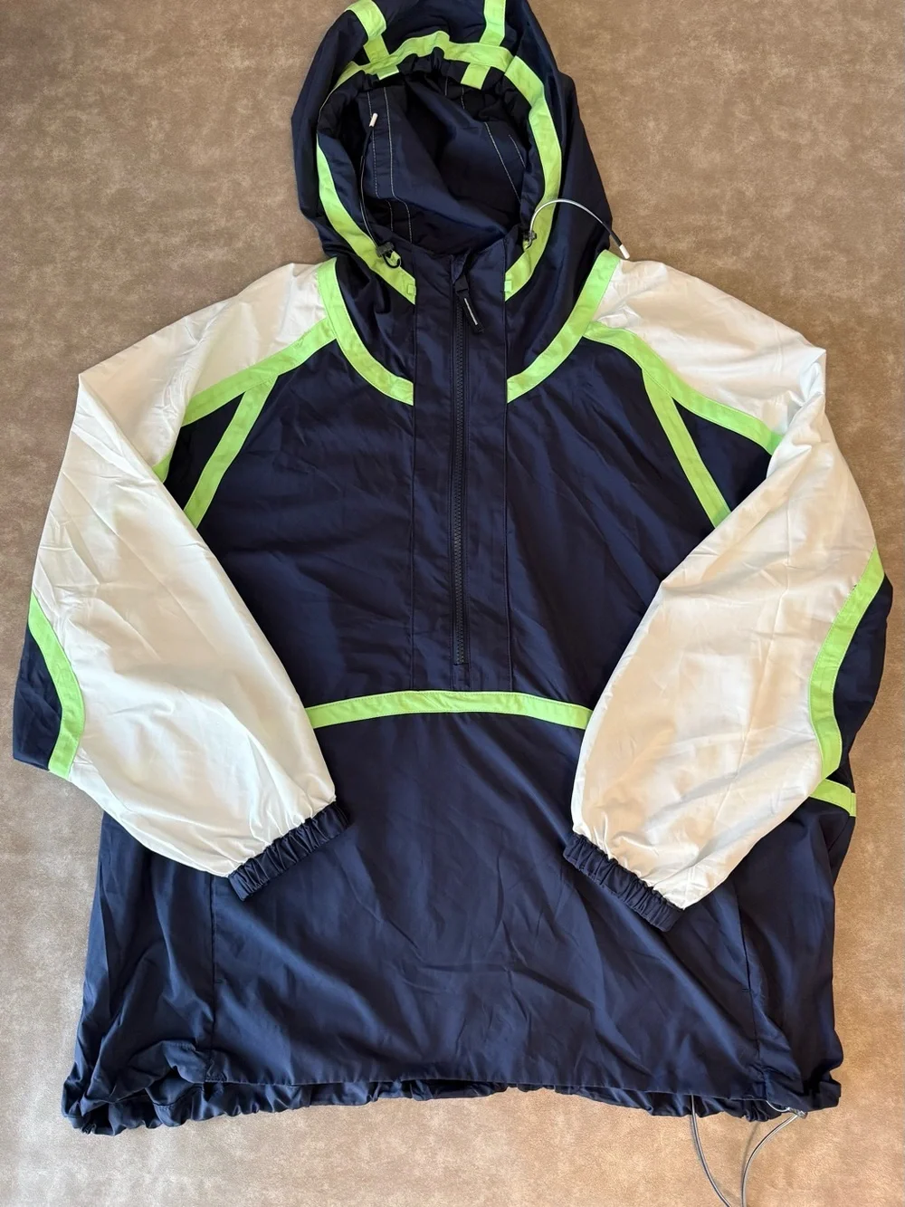 Free People Movement Windbreaker Anorak Jacket Navy Green Small NWOT